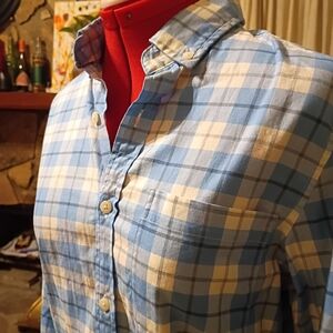 Vineyard Vines Blue and White Plaid Kids Button Down Shirt